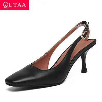 QUTAA 2020 Cow Leather Comfort Ladies Sandals Thin Heel Square Toe Women Shoes Fashion Slingback Buckle Women Pumps Size 34-39
QUTAA 2020 Cow Leather Comfort Ladies Sandals Thin Heel Square Toe Women Shoes Fashion Slingback Buckle Women Pumps Size 34-39
