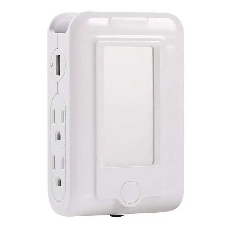 Wall Mount Charger with 4 AC Outlet Dual USB Charging Ports Dusk Surge-protected Power Socket Extender to Dawn Sensor LED Night
Wall Mount Charger with 4 AC Outlet Dual USB Charging Ports Dusk Surge-protected Power Socket Extender to Dawn Sensor LED Night