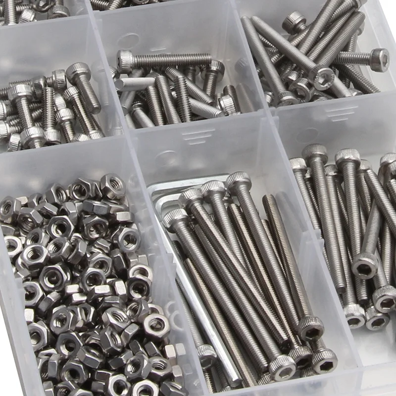 440Pcs M3*3-40 Screws Nuts Kits Set Stainless Steel Hex Head Socket Screws and Nuts Assortment + 2 Hex Keys
440Pcs M3*3-40 Screws Nuts Kits Set Stainless Steel Hex Head Socket Screws and Nuts Assortment + 2 Hex Keys