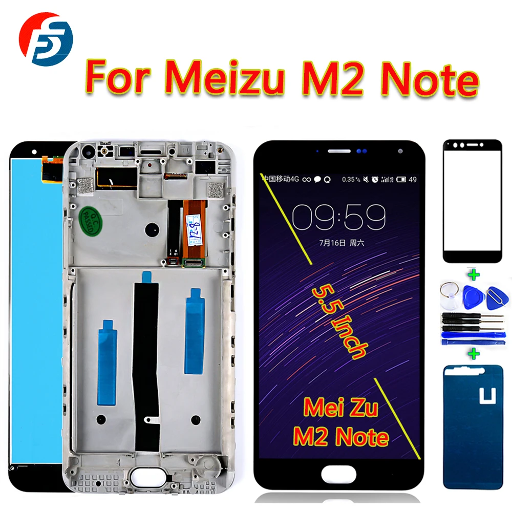 Fansu IPS Lcd Display For Meizu M2 Note 5.5 inch Touch Screen Digitizer Assembly 1920*1080 Frame With Free Glass film Tools
Fansu IPS Lcd Display For Meizu M2 Note 5.5 inch Touch Screen Digitizer Assembly 1920*1080 Frame With Free Glass film Tools