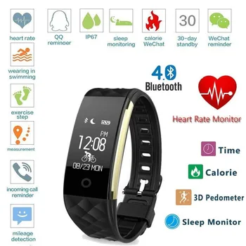 Smart Wristband Heart Rate Monitor IP67 Sport Fitness Bracelet Tracker Remote Bluetooth 4.0 for Android IOS Fitness Watch Men
Smart Wristband Heart Rate Monitor IP67 Sport Fitness Bracelet Tracker Remote Bluetooth 4.0 for Android IOS Fitness Watch Men