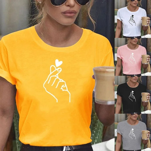 New Women Fashion Short Sleeve Tops Tee Female Ops T-Shirts Little Hand Than Heart Cute Polyester Cotton Short,Drop Ship
New Women Fashion Short Sleeve Tops Tee Female Ops T-Shirts Little Hand Than Heart Cute Polyester Cotton Short,Drop Ship