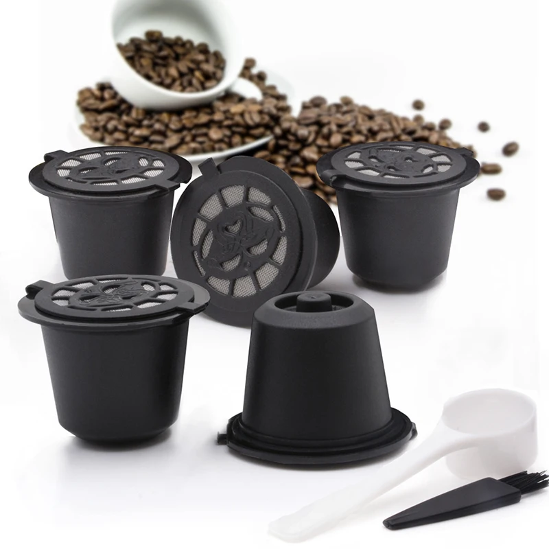5Pcs Refillable Reusable Coffee Capsule Filters For Nespresso Coffee Machine With Spoon And Brush Kitchen Coffee Tools
5Pcs Refillable Reusable Coffee Capsule Filters For Nespresso Coffee Machine With Spoon And Brush Kitchen Coffee Tools