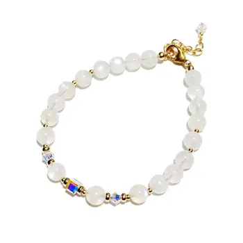 Lii Ji 6mm Moonstone Natural Real Stone With Austrian Crystal 14K Gold Filled/Gold Injection Bracelet 18+3cm
Lii Ji 6mm Moonstone Natural Real Stone With Austrian Crystal 14K Gold Filled/Gold Injection Bracelet 18+3cm
