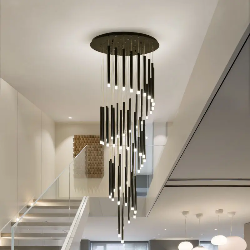 Modern LED Staircase Chandelier Duplex Loft Pendant Lamp Nordic Living Room Lamp Villa Spiral Staircase Black Long Hanging Light
Modern LED Staircase Chandelier Duplex Loft Pendant Lamp Nordic Living Room Lamp Villa Spiral Staircase Black Long Hanging Light