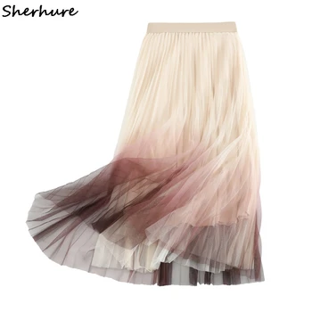 Sherhure 2020 Two Layer Women Summer Beige Skirt High Waist A-Line Mesh Skirt Casual Clothes Faldas Jupe Femme Saia
Sherhure 2020 Two Layer Women Summer Beige Skirt High Waist A-Line Mesh Skirt Casual Clothes Faldas Jupe Femme Saia