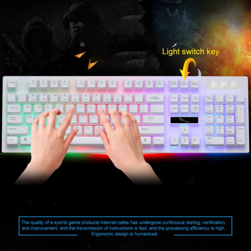 Wired Waterproof Usb Backlit Computer Keyboard Manufacturer Luminous Gaming Keyboard Custom Floating Keycap G20 Black
Wired Waterproof Usb Backlit Computer Keyboard Manufacturer Luminous Gaming Keyboard Custom Floating Keycap G20 Black