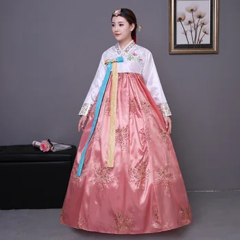 New sequins big swing skirt Korean traditional palace costume Hanbok female Korean folk dance performance personate Play costume
New sequins big swing skirt Korean traditional palace costume Hanbok female Korean folk dance performance personate Play costume