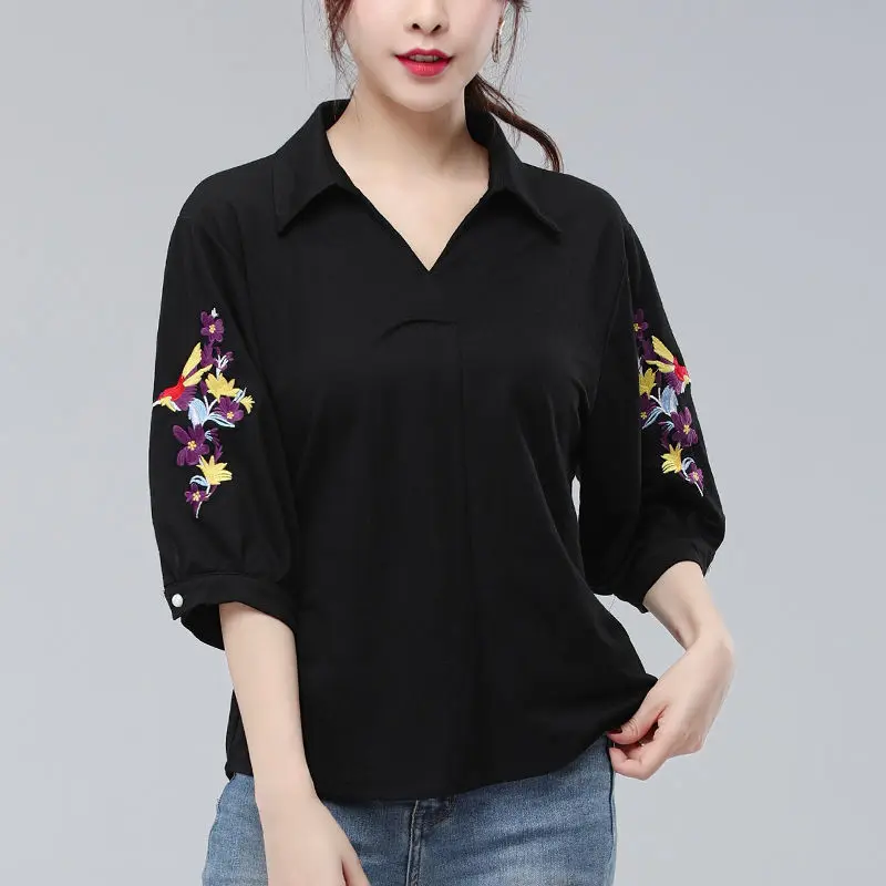 Plus size Tops For Women Summer Blouses and Shirts 100% Cotton Embroidery High quality Puff sleeve Ladies Casual Balck White 4XL
Plus size Tops For Women Summer Blouses and Shirts 100% Cotton Embroidery High quality Puff sleeve Ladies Casual Balck White 4XL