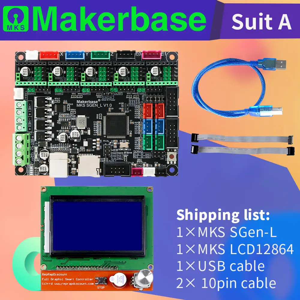 3D Printer Motherboard suit MKS SGEN_L & LCD12864 support multiple drivers Can print with SD card and USB-PC
3D Printer Motherboard suit MKS SGEN_L & LCD12864 support multiple drivers Can print with SD card and USB-PC