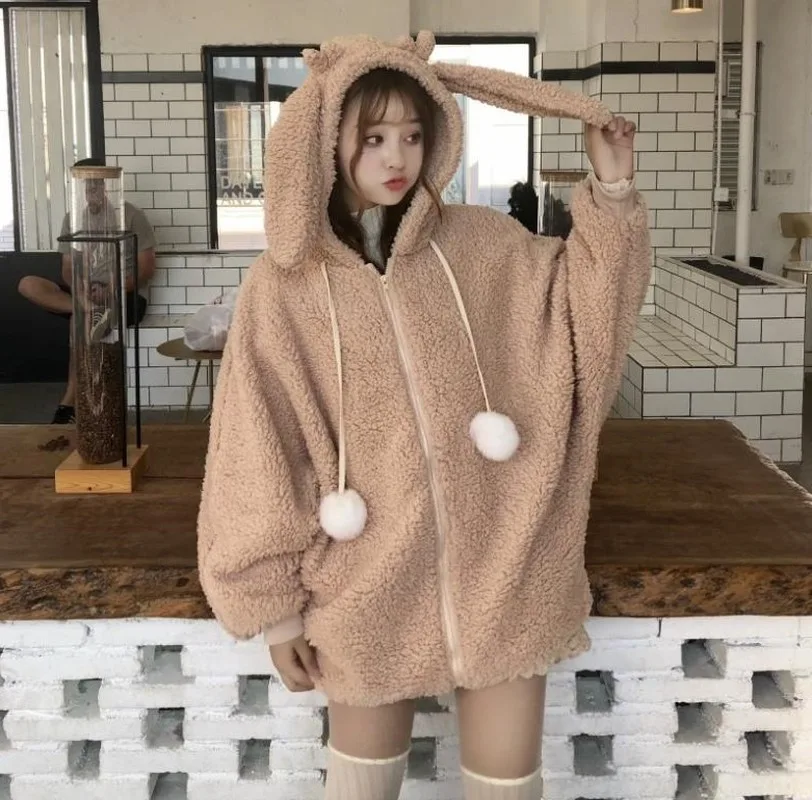 Harajuku Style Lolita Batwing Sleeve Hoodie 2018 Autumn Winter Warm Kawaii Costume With Bunny Ears Zipper Hoodies Women Girls-85
Harajuku Style Lolita Batwing Sleeve Hoodie 2018 Autumn Winter Warm Kawaii Costume With Bunny Ears Zipper Hoodies Women Girls-85