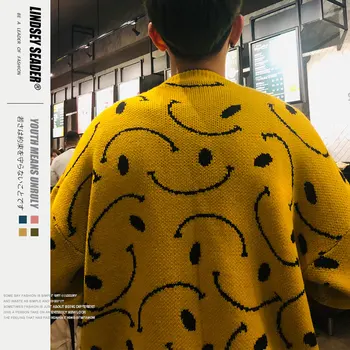 Women Mens Smile Face Knitted Sweaters Harajuku Casual Pullover Crew Neck Knitwear Jumper Sweater Tops Streetwear Fashion
Women Mens Smile Face Knitted Sweaters Harajuku Casual Pullover Crew Neck Knitwear Jumper Sweater Tops Streetwear Fashion