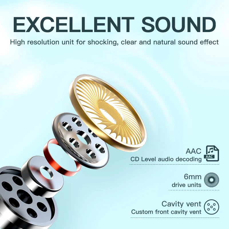 Picun W13 наушники вкладыши TWS Bluetooth со светодиодными огнями 5 0 для съемки в движении