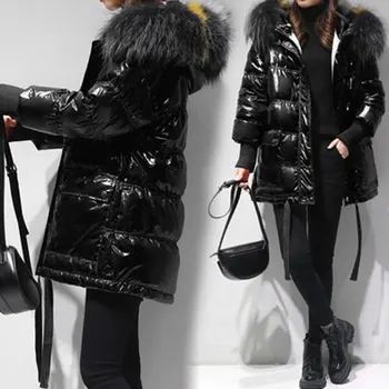 2020 Winter New Shiny Women Down Coat Fashion 90% White Duck Down Hooded Feather Jacket Thickened Loose Warm Outwear Parka BC160
2020 Winter New Shiny Women Down Coat Fashion 90% White Duck Down Hooded Feather Jacket Thickened Loose Warm Outwear Parka BC160