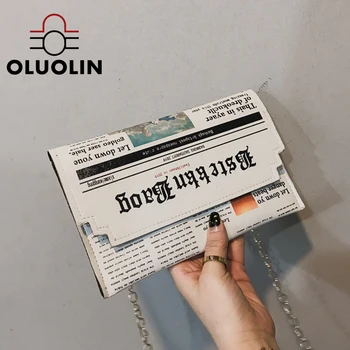 Casual Envelope Bag Women Handbag New Personality Inkjet Newspaper Clutch Bags Shoulder Messenger Bag Long Chain Evening Bags
Casual Envelope Bag Women Handbag New Personality Inkjet Newspaper Clutch Bags Shoulder Messenger Bag Long Chain Evening Bags