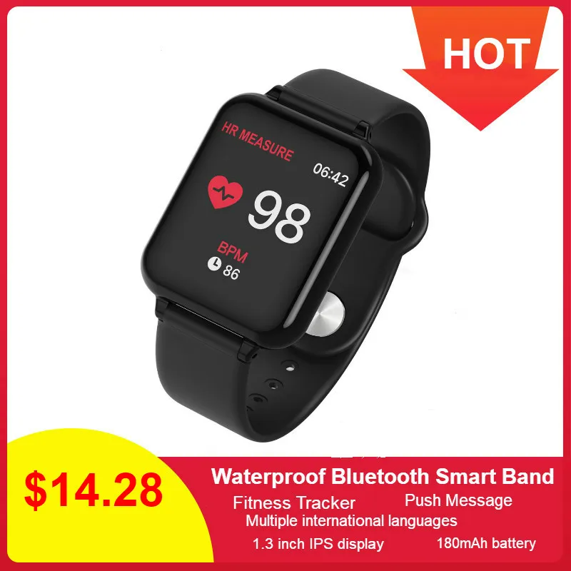 B57 Smart Watch Bracelet Blood Pressure Fitness Tracker Heart Rate Tracker Waterproof Bluetooth Smart Band Sport Wristwatch
B57 Smart Watch Bracelet Blood Pressure Fitness Tracker Heart Rate Tracker Waterproof Bluetooth Smart Band Sport Wristwatch
