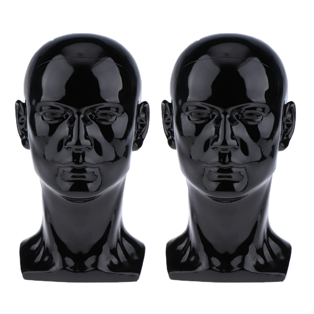 2x Male Mannequin Manikin Head Glasses Caps Wigs Jewelry Display Stand Model 2x Male Mannequin Manikin Head Glasses Caps Wigs Jewelry Display Stand Model