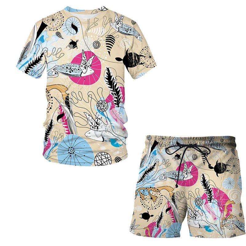 Мужская футболка с короткими рукавами, Повседневная модная футболка с абстрактным 3D-принтом морского мира, шорты с надписью, Новинка лета 2021 
Мужская футболка с короткими рукавами, Повседневная модная футболка с абстрактным 3D-принтом морского мира, шорты с надписью, Новинка лета 2021
