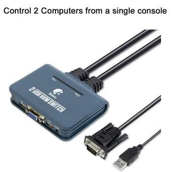 VGA KVM switch 2 port 2 In 1 Splitter Box KVM Switch extended up to 50meters desktop controller With Audio Video Cable adapter
VGA KVM switch 2 port 2 In 1 Splitter Box KVM Switch extended up to 50meters desktop controller With Audio Video Cable adapter