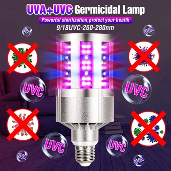 220V UVC Sterilizer Corn Lamp Led E27 Ultraviolet Light 280nm Led Lampada UV Germicidal Light 110V Desinfectante Bulb 9 18 Leds
220V UVC Sterilizer Corn Lamp Led E27 Ultraviolet Light 280nm Led Lampada UV Germicidal Light 110V Desinfectante Bulb 9 18 Leds