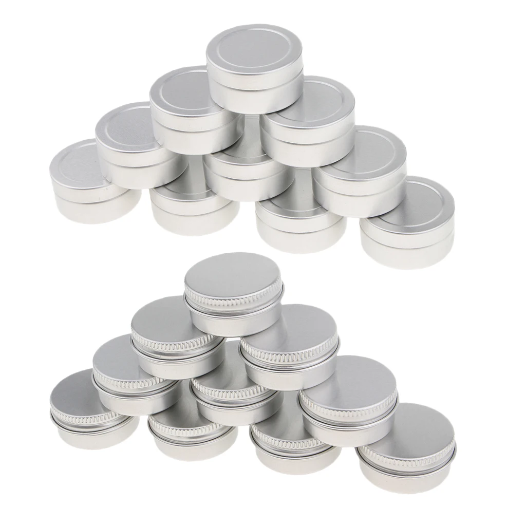 Cosmetic Tin Blusher Lip Balm Tins Aluminum Tin Containers with Lids Screw Top Tins Cans Empty Storage Jars,Pack of 20(Silver) Cosmetic Tin Blusher Lip Balm Tins Aluminum Tin Containers with Lids Screw Top Tins Cans Empty Storage Jars,Pack of 20(Silver)