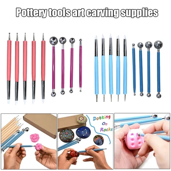 9pcs Ball Stylus Dotting Tools Set for Embossing Pattern Clay Pottery Ceramics Flower Carving Sculpting Modeling @M23
9pcs Ball Stylus Dotting Tools Set for Embossing Pattern Clay Pottery Ceramics Flower Carving Sculpting Modeling @M23