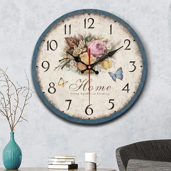 Pastoral Clock Living Room European-style Wall Clock Creative Retro Decoration Wall Watch Mute Quartz Clock Bedroom Wall Clock 
Pastoral Clock Living Room European-style Wall Clock Creative Retro Decoration Wall Watch Mute Quartz Clock Bedroom Wall Clock