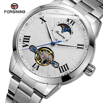 FORSINING Fashion Moon Phase Tourbillion Reloj Hombre Automatic Water Resistant Mens Watches Stainless Steel Mechanical Clock 
FORSINING Fashion Moon Phase Tourbillion Reloj Hombre Automatic Water Resistant Mens Watches Stainless Steel Mechanical Clock