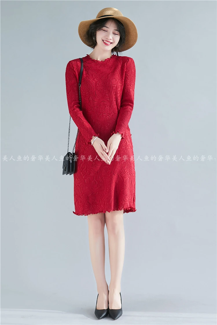 Горячая Распродажа модное платье миаке с оборками однотонное прямое платье миаке с круглым вырезом и длинным рукавом
Горячая Распродажа модное платье миаке с оборками однотонное прямое платье миаке с круглым вырезом и длинным рукавом