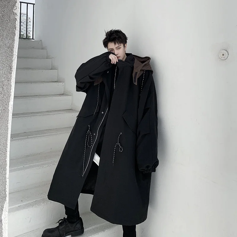 2020SpringAnd Autumn New Dark Niche Hit Color Function Hooded Long Personality Wild Windbreaker Fashion Casual Jacket Coat Black
2020SpringAnd Autumn New Dark Niche Hit Color Function Hooded Long Personality Wild Windbreaker Fashion Casual Jacket Coat Black