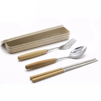 3 Pcs Portable Dinner Set Cutlery Forks Spoons Chopsticks Flatware Kitchen Dinnerware Stainless Steel Wood Home Party Tableware
3 Pcs Portable Dinner Set Cutlery Forks Spoons Chopsticks Flatware Kitchen Dinnerware Stainless Steel Wood Home Party Tableware