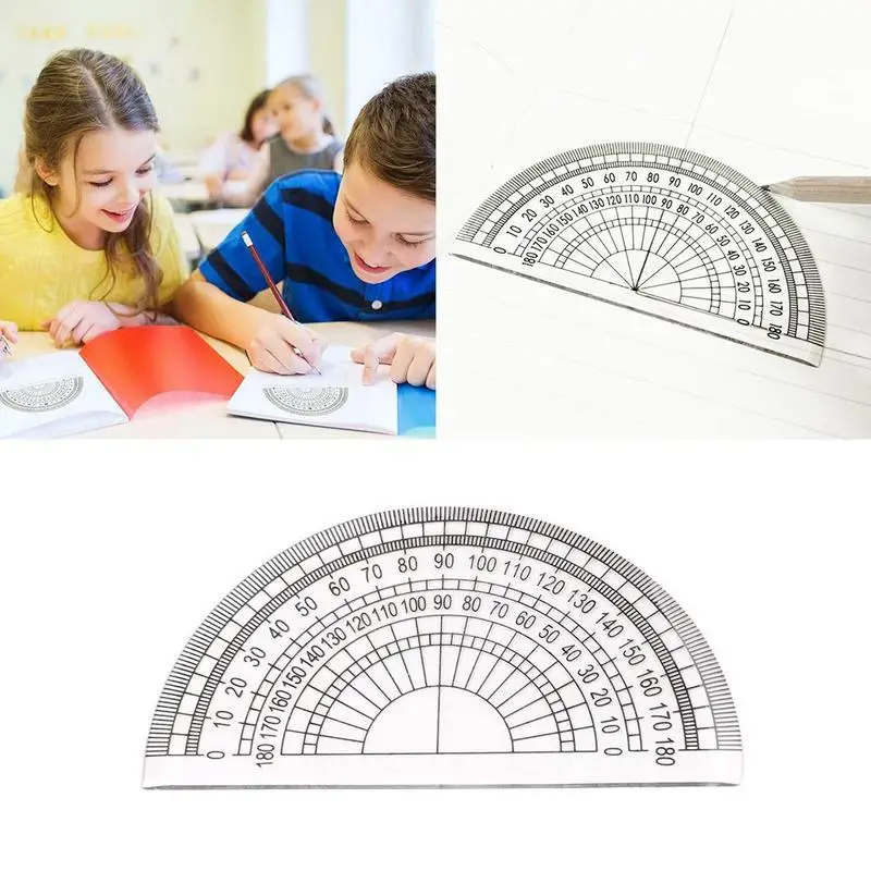 Single Semicircular Protractor Transparent Plastic Protractor Student Painting Tool Triangle Ruler Angle Measuring Tool
Single Semicircular Protractor Transparent Plastic Protractor Student Painting Tool Triangle Ruler Angle Measuring Tool