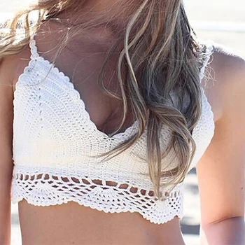 2020 Knitted Bikini Tops Handmade Crochet Women Boho Beach Bralette Solid Halter Swimsuit Brazilian Bikinis Bathing Suits Tops
2020 Knitted Bikini Tops Handmade Crochet Women Boho Beach Bralette Solid Halter Swimsuit Brazilian Bikinis Bathing Suits Tops