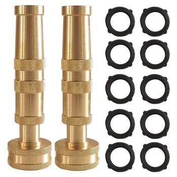 Adjustable Twist Hose Nozzle, 4 inch Heavy-Duty Brass Hose Nozzle with 10 Garden Hose Rubber Washers, 2 Pack
Adjustable Twist Hose Nozzle, 4 inch Heavy-Duty Brass Hose Nozzle with 10 Garden Hose Rubber Washers, 2 Pack