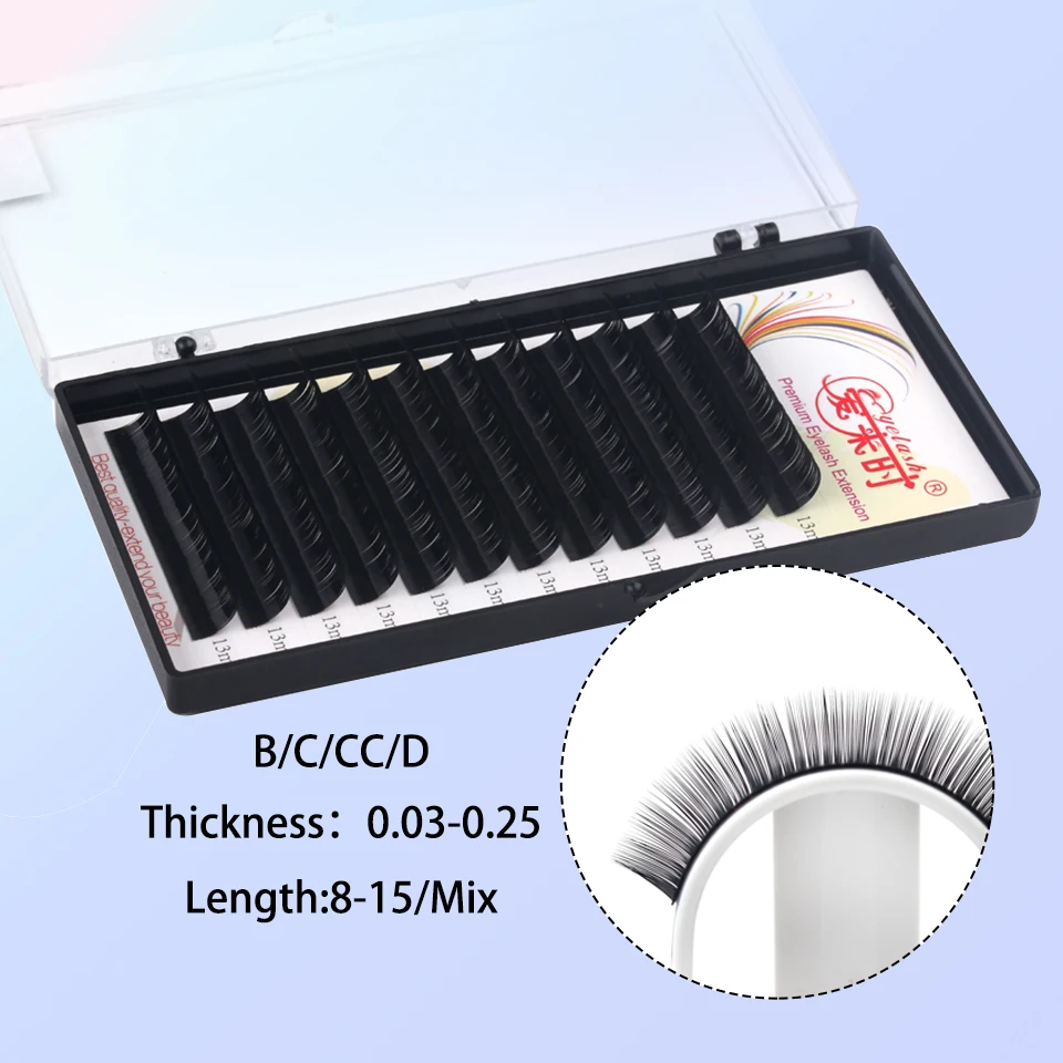 

NEWCOME Individual Eyelash Extension 3D Volume Fake Cilios Handmade Natural Soft False Mink Eyelashes maquiagem Grafting Lashes