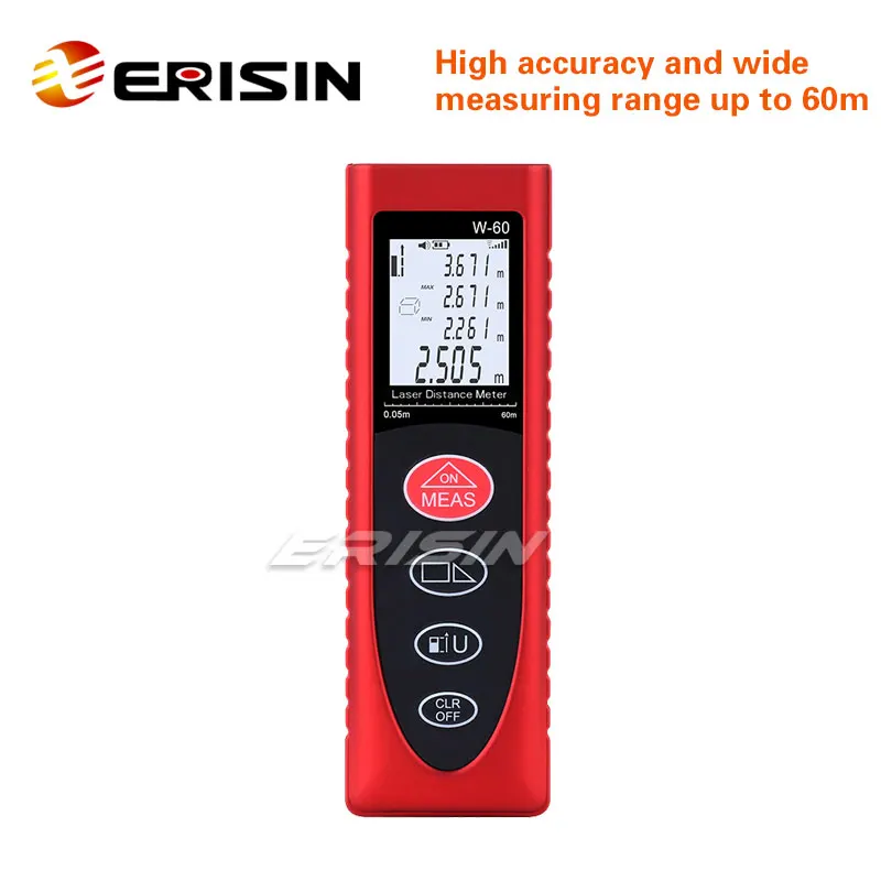 Erisin ES330 60M 196FT Range Finder Laser Point Distance Meter Measure Mini Portable LED IP54
Erisin ES330 60M 196FT Range Finder Laser Point Distance Meter Measure Mini Portable LED IP54