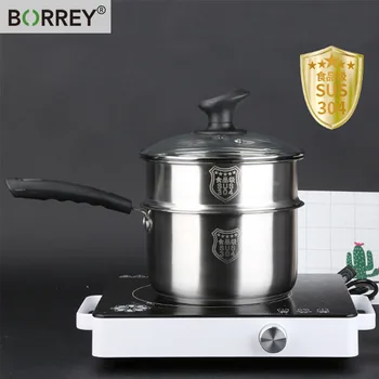 BORREY2.5LSoup Pot Milk Pan Steamer Thickened Metal Pot Universal Cooking Pots For Induction Cooker Gas Stove Steam Pot Cookware
BORREY2.5LSoup Pot Milk Pan Steamer Thickened Metal Pot Universal Cooking Pots For Induction Cooker Gas Stove Steam Pot Cookware
