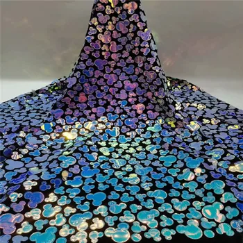 African Velvet Lace Fabric With Sequins sky blue Nigerian French Lace Fabrics 2020 High Quality Sequined For Wedding Dress 
African Velvet Lace Fabric With Sequins sky blue Nigerian French Lace Fabrics 2020 High Quality Sequined For Wedding Dress