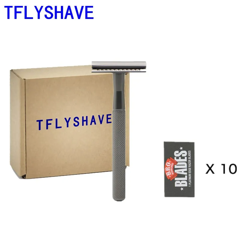 TFLYSHAVE Men's Double Edge Shaver Razor Safety Zinc Alloy Manual Shaving Razor Chrome Silver Women Hair Removal Shaver 10 Blade
TFLYSHAVE Men's Double Edge Shaver Razor Safety Zinc Alloy Manual Shaving Razor Chrome Silver Women Hair Removal Shaver 10 Blade