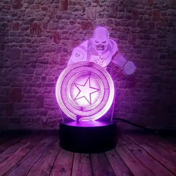 Marvel Captain America Model 3D Illusion Nightlight LED 7 Colors Changing Light The Avengers Figure Light-up Toys
Marvel Captain America Model 3D Illusion Nightlight LED 7 Colors Changing Light The Avengers Figure Light-up Toys
