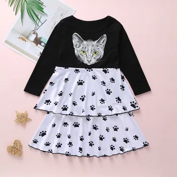 Spring Summer Girl Patchwork Dress Toddler Kid Cat Print Long Sleeve Layered Dress New Child Cartoon Dresses Girls Disfraz #LR4 
Spring Summer Girl Patchwork Dress Toddler Kid Cat Print Long Sleeve Layered Dress New Child Cartoon Dresses Girls Disfraz #LR4