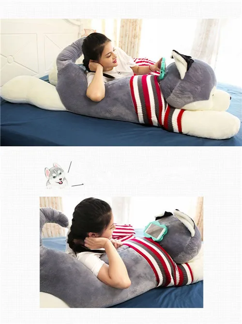 Fancytrader Jumbo Giant Plush Husky Dog Toy Stuffed Soft Animal Puppy Pillow Doll Gifts for Children 4 Sizes 3 Colors (8)