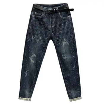 2020 spring autumn Personalized rhinestone jeans women fashion letters high waist loose harem pants plus size r170
2020 spring autumn Personalized rhinestone jeans women fashion letters high waist loose harem pants plus size r170