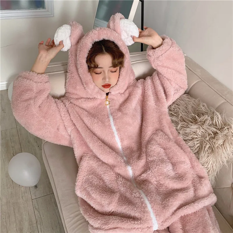 2019 New Style Pajamas Women's Autumn And Winter Thick Warm Hooded Pink Winter Cute Tracksuit Piece INS Fashion
2019 New Style Pajamas Women's Autumn And Winter Thick Warm Hooded Pink Winter Cute Tracksuit Piece INS Fashion