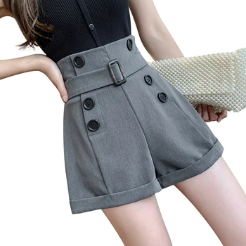 High Waist Belt Suits Shorts Women Double Breasted Fashion Elegant Office OL Short Female 2020 New Spring Summer Trouser Black
High Waist Belt Suits Shorts Women Double Breasted Fashion Elegant Office OL Short Female 2020 New Spring Summer Trouser Black