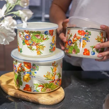 Porcelain enamel food storage boxes sealed round bowl cans set refrigerators household lunch preservation fresh box
Porcelain enamel food storage boxes sealed round bowl cans set refrigerators household lunch preservation fresh box