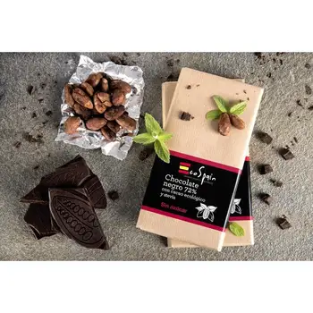 

Chocolate black 72% with cocoa ecologically friendly and stevia. No sugar high added. Suitable for diabetics. Gluten Free. 100 Gr.