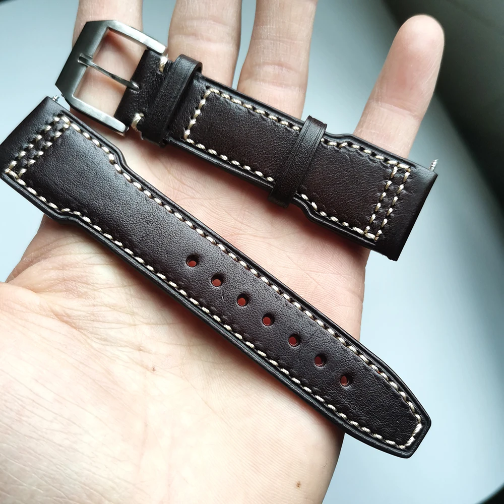 20mm 21mm 22mm Quality bracelet Dark brown Leather Watch Band Genuine Leather Watch straps watchband Wrist for pilot Wristband
20mm 21mm 22mm Quality bracelet Dark brown Leather Watch Band Genuine Leather Watch straps watchband Wrist for pilot Wristband