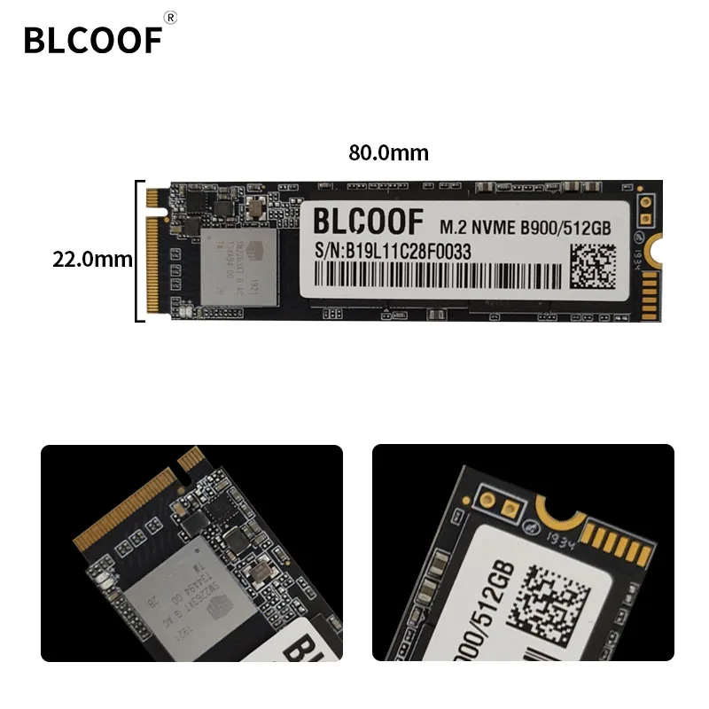 

NVMe SSD 512GB PCIe internal solid state drive M.2 Interface l hdd BLCOOF High Performance drive use for laptops/Desktop/Server