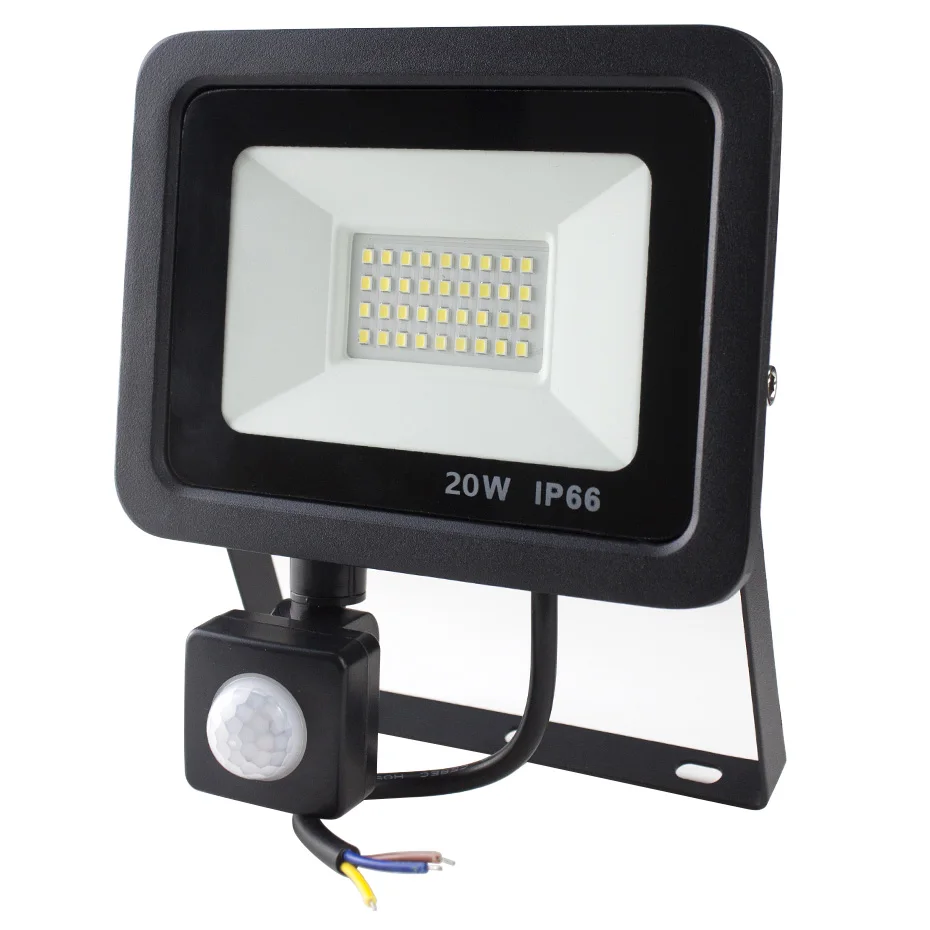 

5pcs/lots Motion Sensor Floodlight 50W 30W 20W 10W Led Flood Light Spotlight 220V IP66 Outdoor garden Garage LED Wall Lamp Light